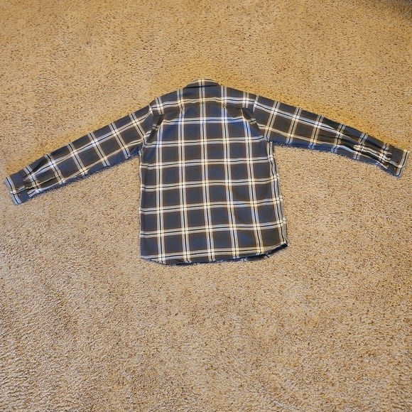 North Face Shirt Mens Large Green Check Long Sleeve Hiking Pockets Button Up - Picture 8 of 9